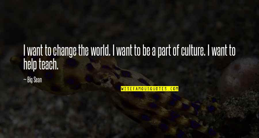 The Big C Sean Quotes By Big Sean: I want to change the world. I want