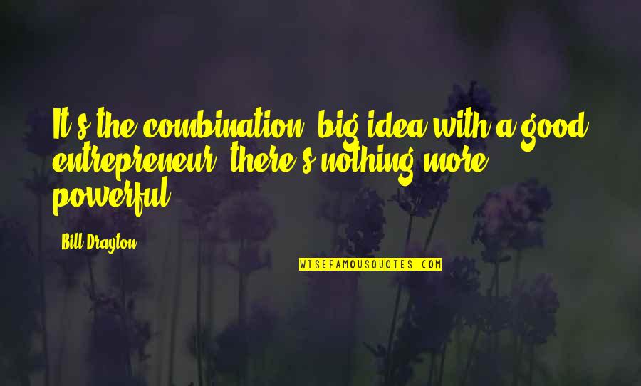 The Big Idea Quotes By Bill Drayton: It's the combination: big idea with a good