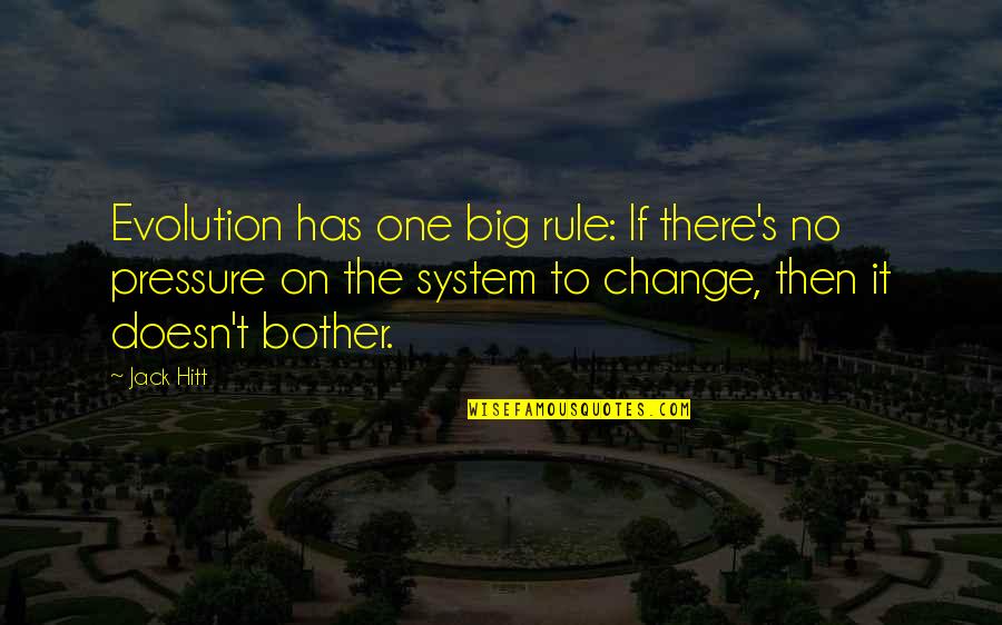 The Big One Quotes By Jack Hitt: Evolution has one big rule: If there's no The Big One Quotes By Jack Hitt: Evolution has one big rule: If there's no