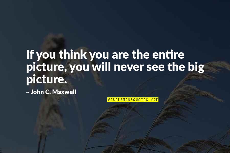 The Big Picture Quotes By John C. Maxwell: If you think you are the entire picture,