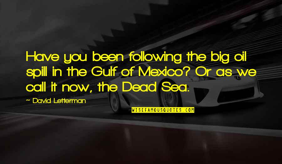 The Big Sea Quotes By David Letterman: Have you been following the big oil spill