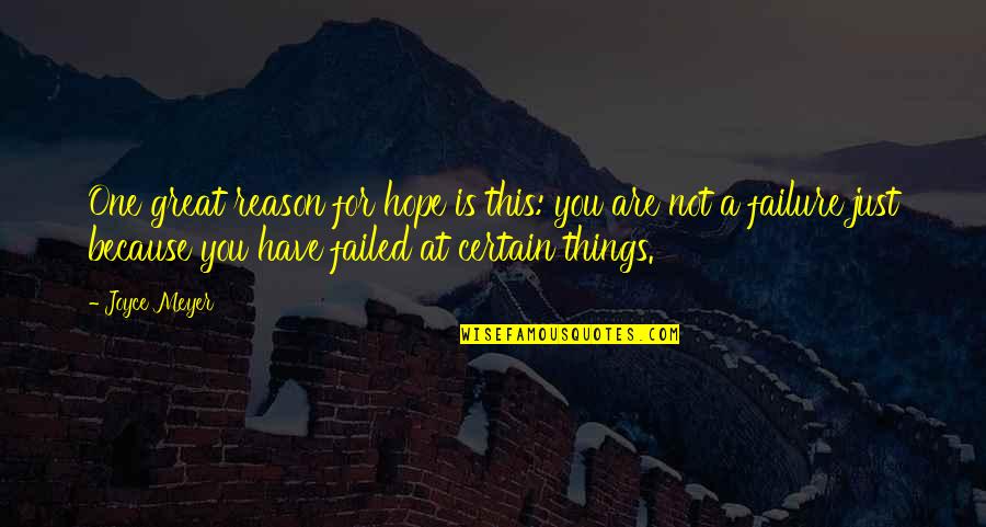 The Big Sick Quotes By Joyce Meyer: One great reason for hope is this: you The Big Sick Quotes By Joyce Meyer: One great reason for hope is this: you
