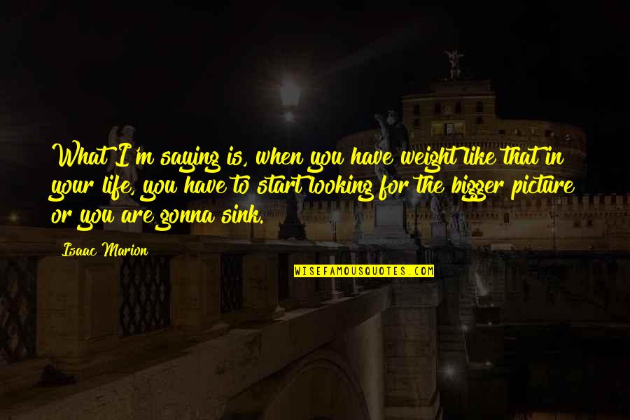 The Bigger Picture Quotes By Isaac Marion: What I'm saying is, when you have weight