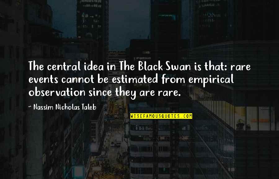 The Black Swan Quotes By Nassim Nicholas Taleb: The central idea in The Black Swan is