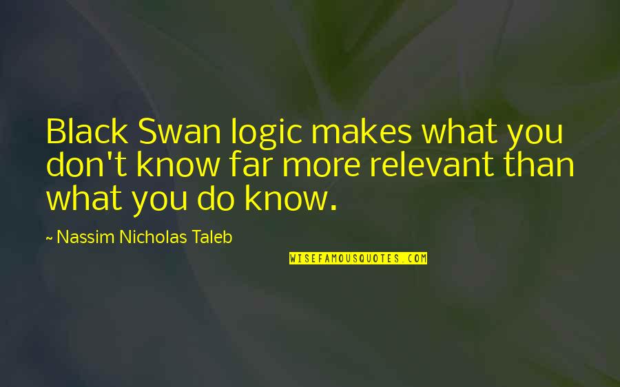 The Black Swan Quotes By Nassim Nicholas Taleb: Black Swan logic makes what you don't know