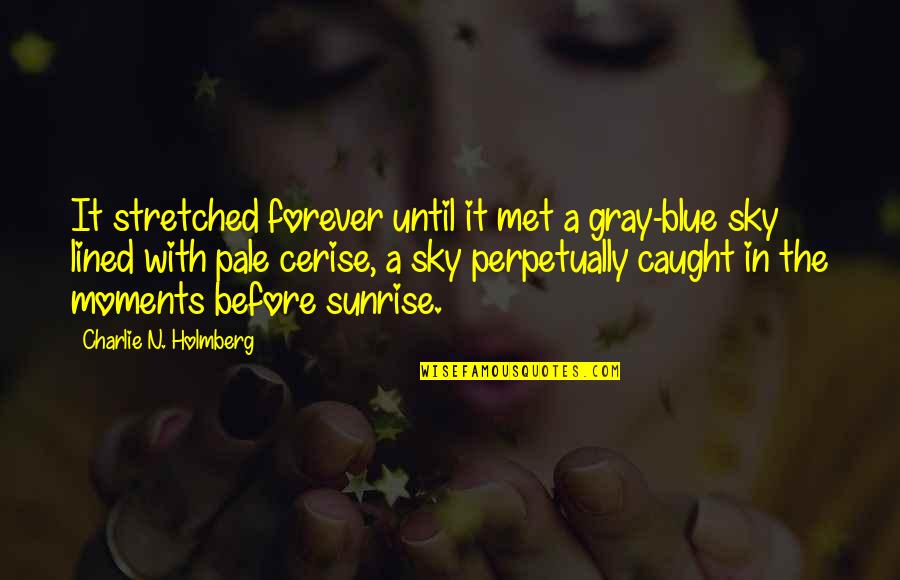 The Blue And The Gray Quotes By Charlie N. Holmberg: It stretched forever until it met a gray-blue The Blue And The Gray Quotes By Charlie N. Holmberg: It stretched forever until it met a gray-blue