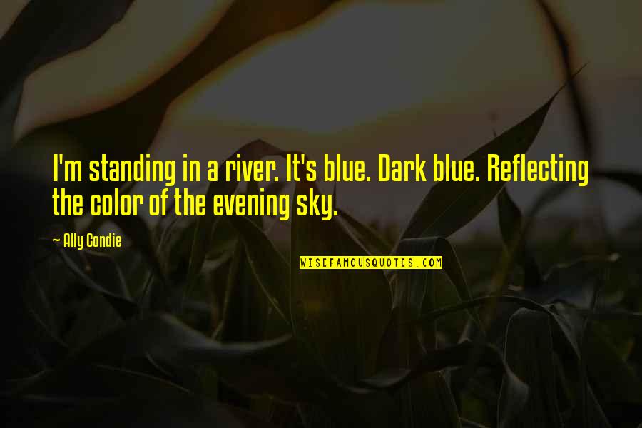 The Blue Color Quotes By Ally Condie: I'm standing in a river. It's blue. Dark