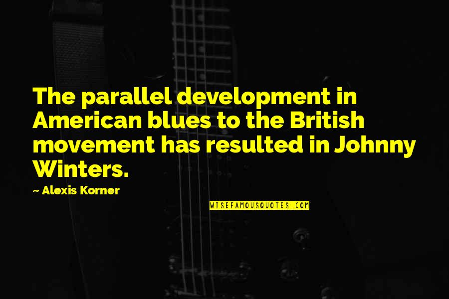 The Blues Quotes By Alexis Korner: The parallel development in American blues to the The Blues Quotes By Alexis Korner: The parallel development in American blues to the