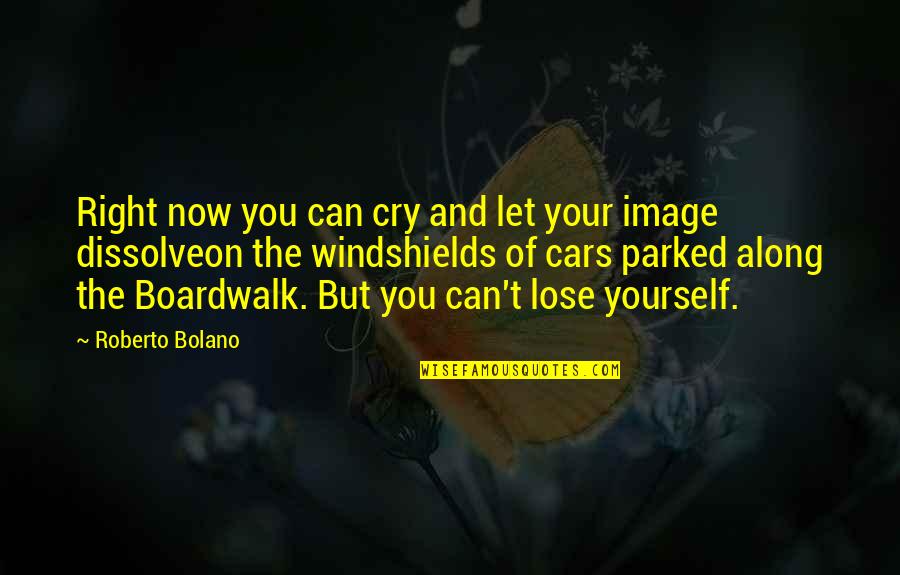 The Boardwalk Quotes By Roberto Bolano: Right now you can cry and let your