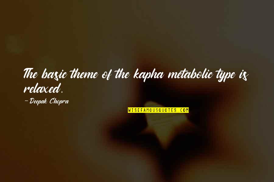 The Body Farm Book Quotes By Deepak Chopra: The basic theme of the kapha metabolic type
