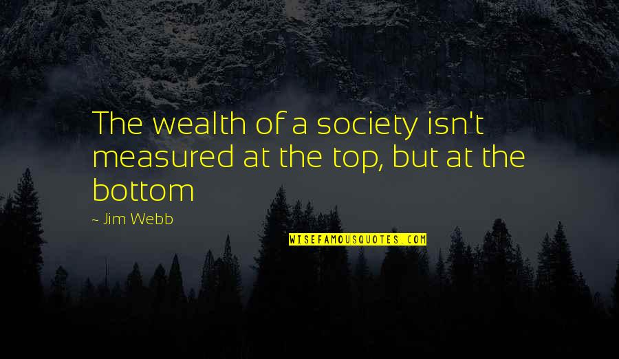 The Bottom Quotes By Jim Webb: The wealth of a society isn't measured at