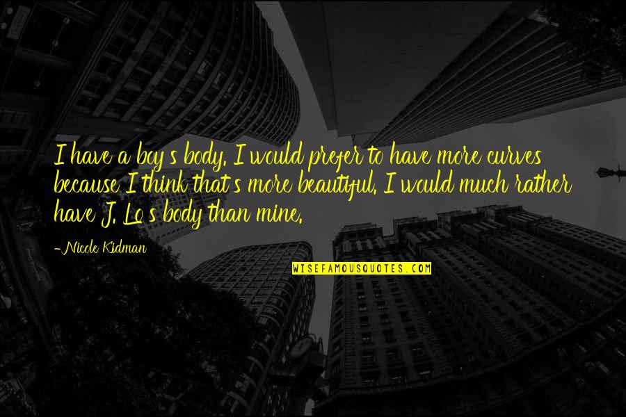 The Boy Is Mine Quotes By Nicole Kidman: I have a boy's body. I would prefer The Boy Is Mine Quotes By Nicole Kidman: I have a boy's body. I would prefer