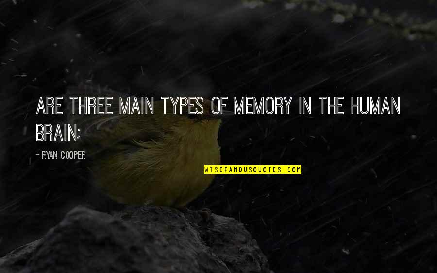 The Brain And Memory Quotes By Ryan Cooper: are three main types of memory in the