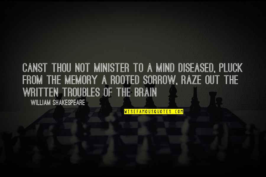 The Brain And Memory Quotes By William Shakespeare: Canst thou not minister to a mind diseased,