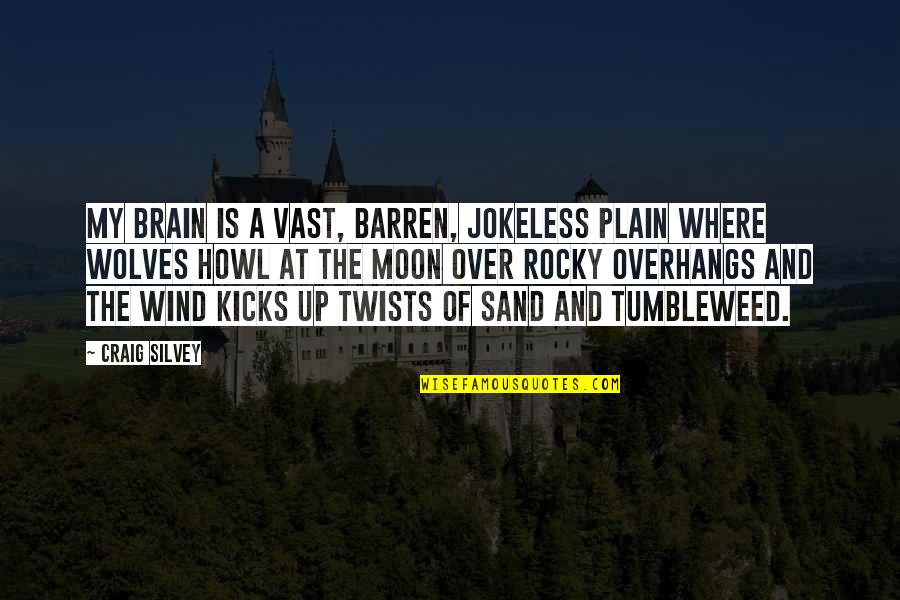 The Brain Funny Quotes By Craig Silvey: My brain is a vast, barren, jokeless plain