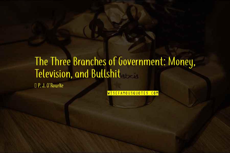 The Branches Of Government Quotes By P. J. O'Rourke: The Three Branches of Government: Money, Television, and