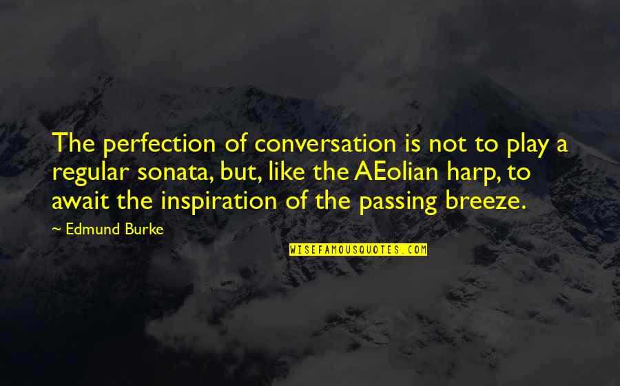 The Breeze Quotes By Edmund Burke: The perfection of conversation is not to play