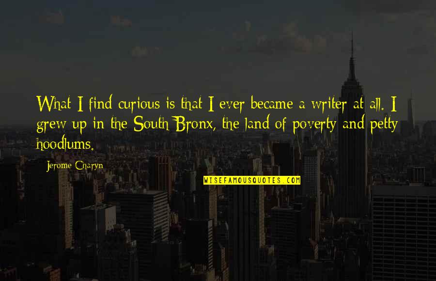 The Bronx Quotes By Jerome Charyn: What I find curious is that I ever