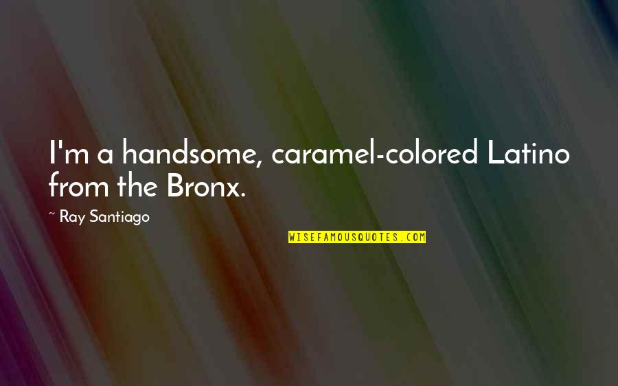 The Bronx Quotes By Ray Santiago: I'm a handsome, caramel-colored Latino from the Bronx.