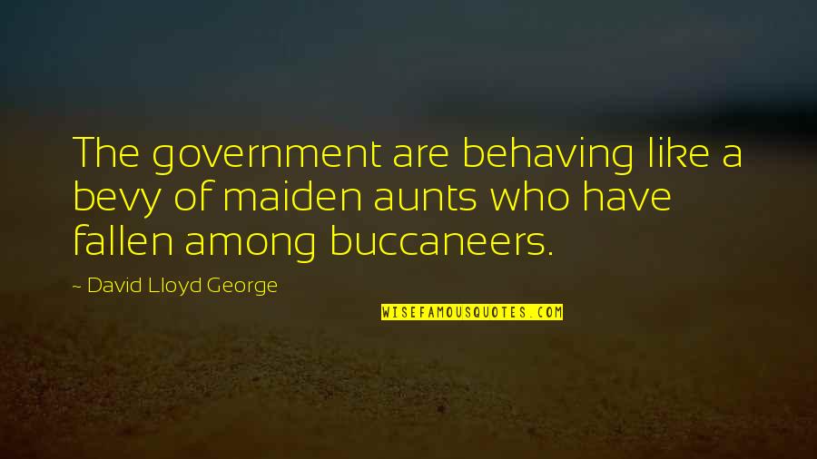 The Buccaneers Quotes By David Lloyd George: The government are behaving like a bevy of The Buccaneers Quotes By David Lloyd George: The government are behaving like a bevy of