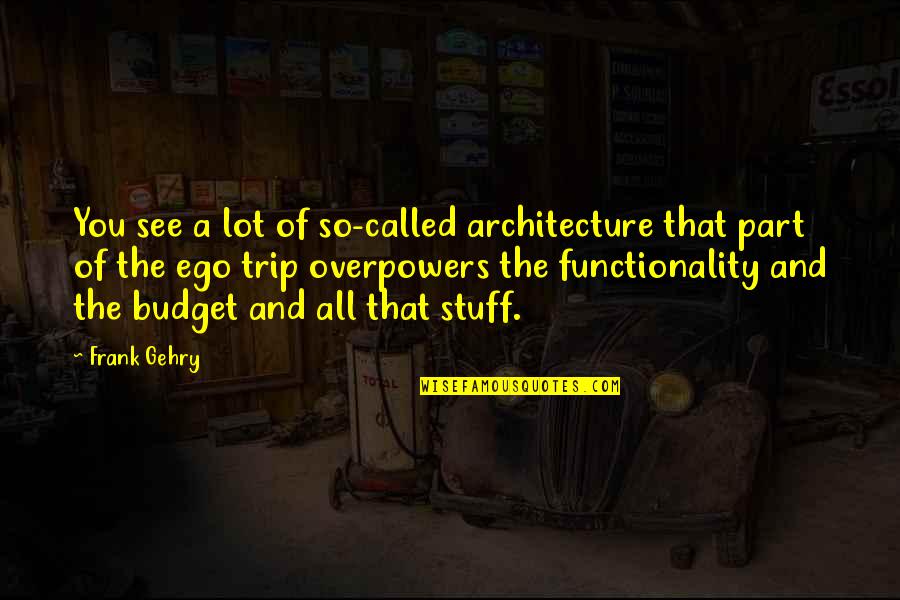 The Budget Quotes By Frank Gehry: You see a lot of so-called architecture that