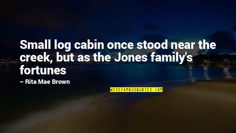 The Cabin Quotes By Rita Mae Brown: Small log cabin once stood near the creek,