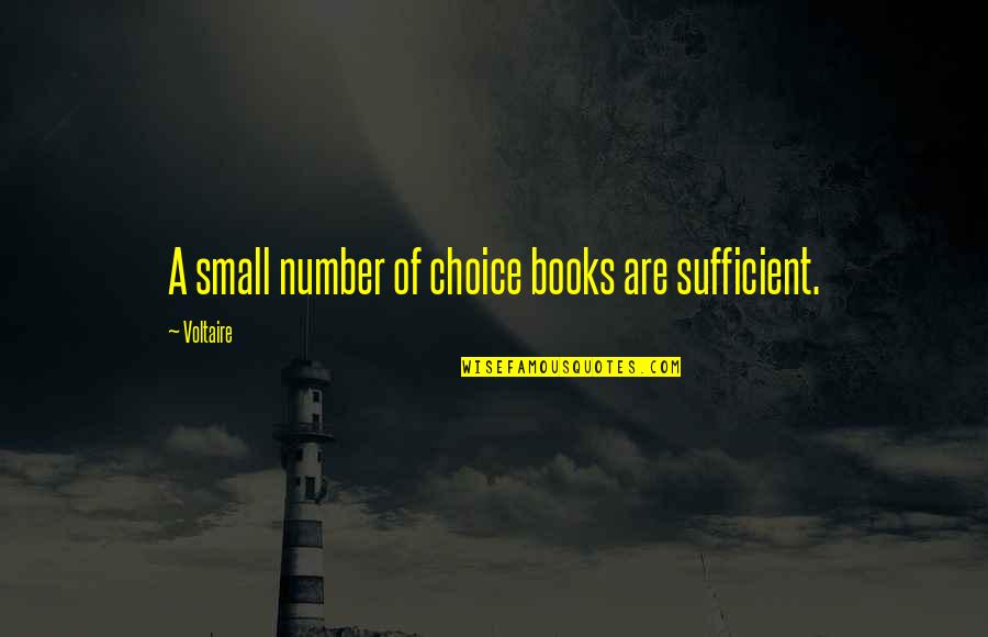 The Choice Book Quotes By Voltaire: A small number of choice books are sufficient.