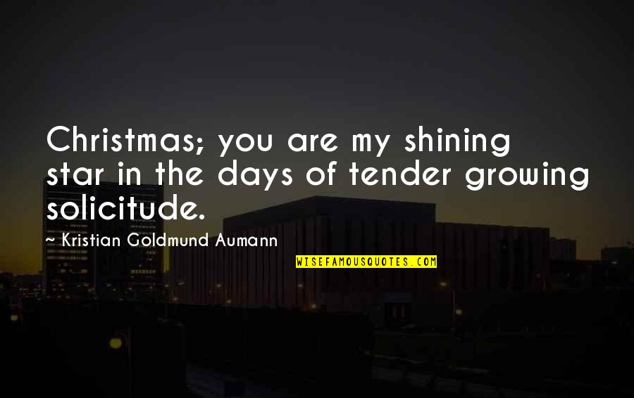 The Christmas Star Quotes By Kristian Goldmund Aumann: Christmas; you are my shining star in the