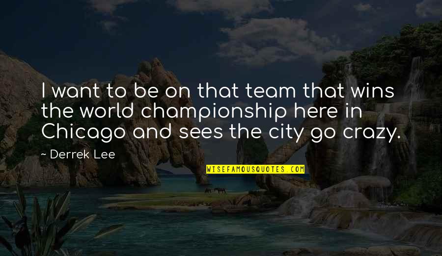 The City Of Chicago Quotes By Derrek Lee: I want to be on that team that