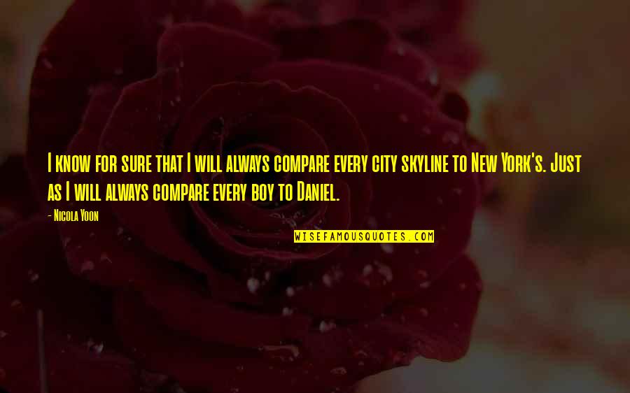 The City Skyline Quotes By Nicola Yoon: I know for sure that I will always