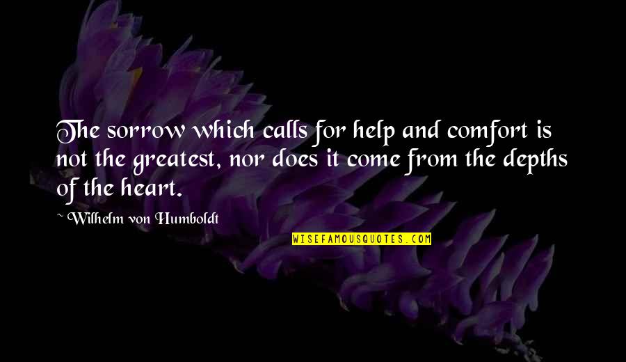 The Cloud Minders Quotes By Wilhelm Von Humboldt: The sorrow which calls for help and comfort