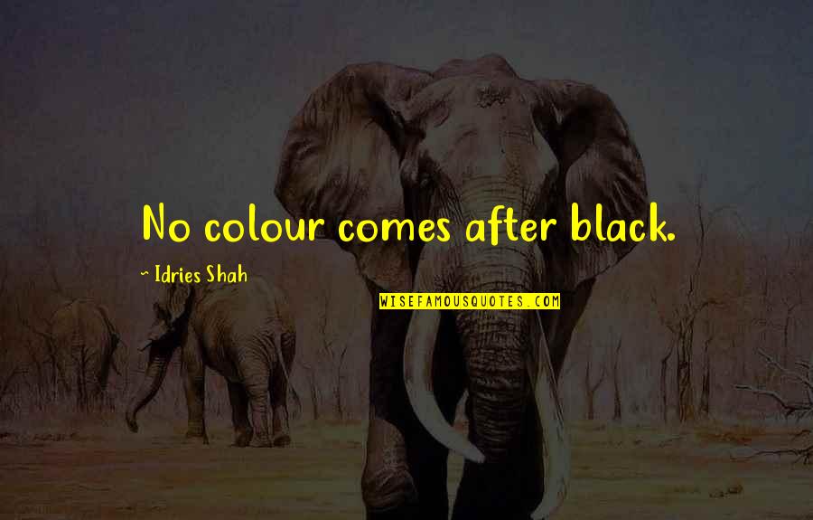 The Colour Black Quotes By Idries Shah: No colour comes after black.