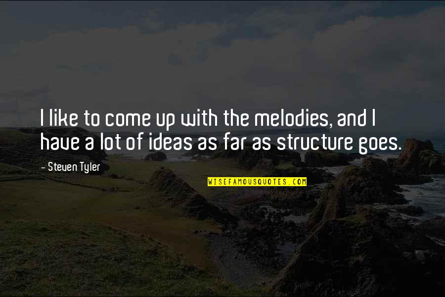 The Come Up Quotes By Steven Tyler: I like to come up with the melodies,