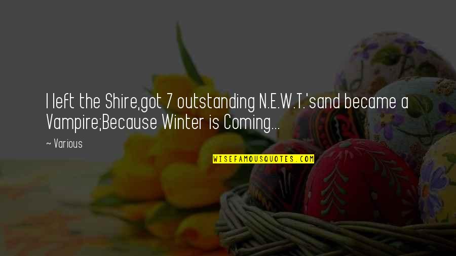 The Coming Of Winter Quotes By Various: I left the Shire,got 7 outstanding N.E.W.T.'sand became