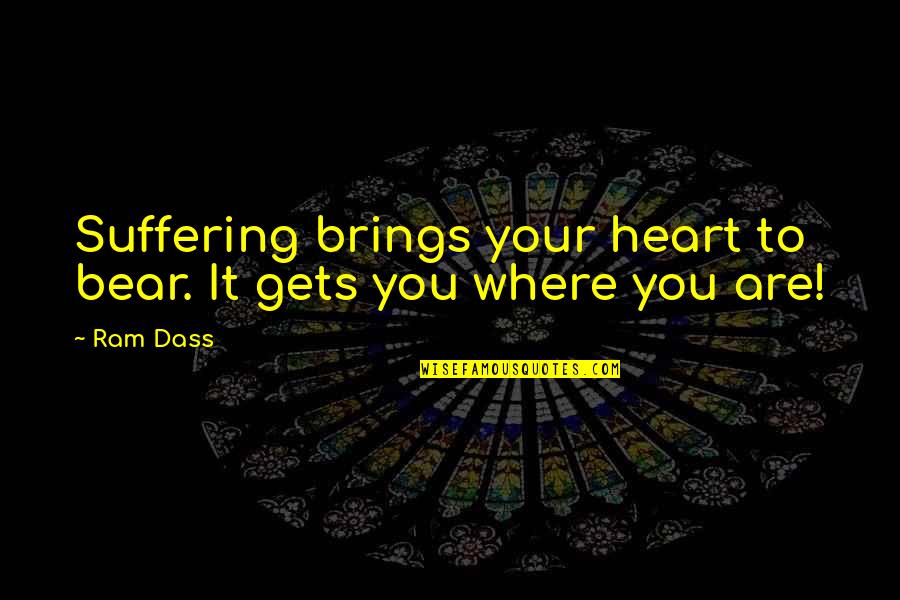 The Compromise Of 1877 Quotes By Ram Dass: Suffering brings your heart to bear. It gets