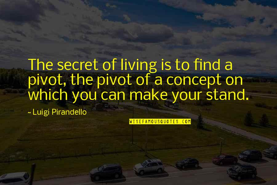 The Concept Of Life Quotes By Luigi Pirandello: The secret of living is to find a