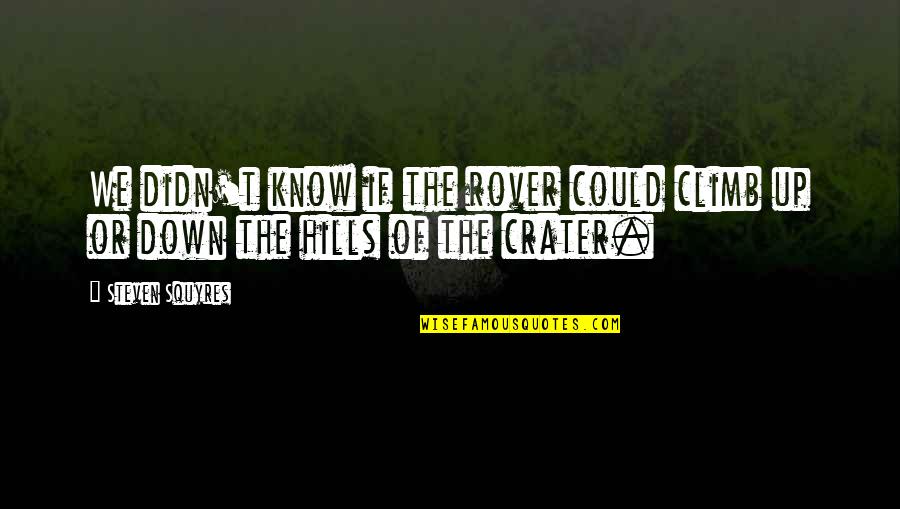 The Crater Quotes By Steven Squyres: We didn't know if the rover could climb