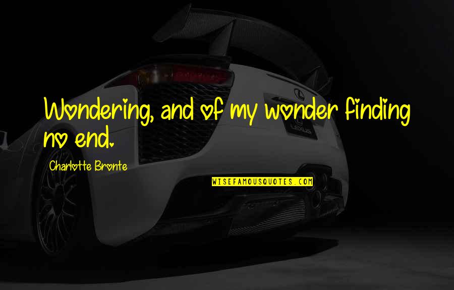 The Crazy Man Book Quotes By Charlotte Bronte: Wondering, and of my wonder finding no end.