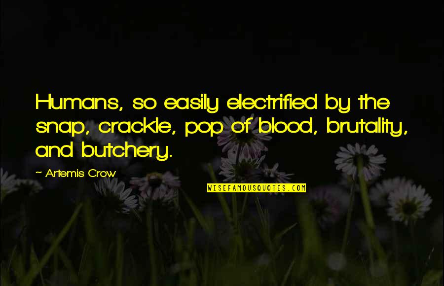 The Crow Quotes By Artemis Crow: Humans, so easily electrified by the snap, crackle,