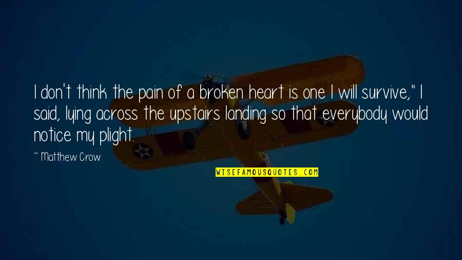 The Crow Quotes By Matthew Crow: I don't think the pain of a broken