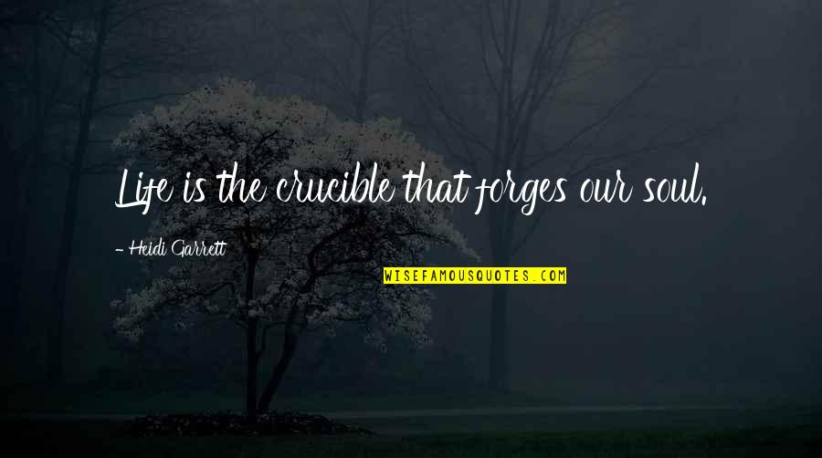 The Crucible Quotes By Heidi Garrett: Life is the crucible that forges our soul.