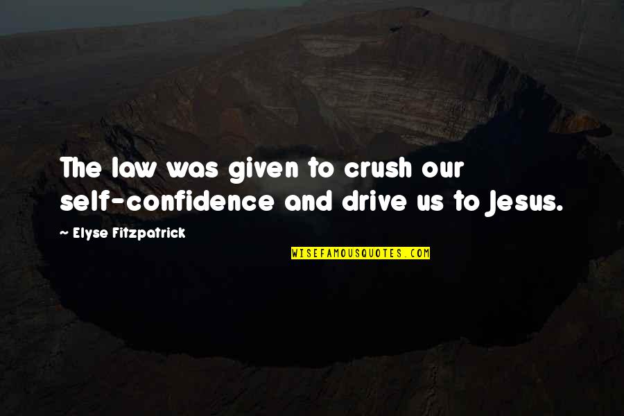 The Crush Quotes By Elyse Fitzpatrick: The law was given to crush our self-confidence