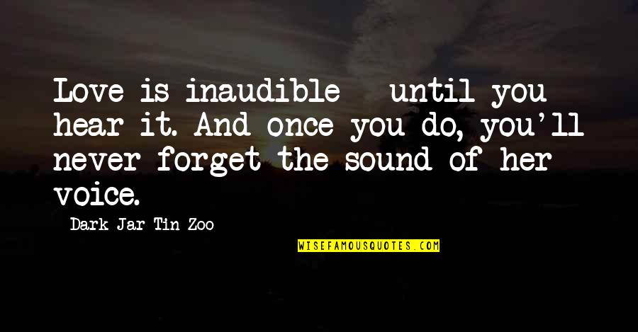 The Dark Quotes By Dark Jar Tin Zoo: Love is inaudible - until you hear it.