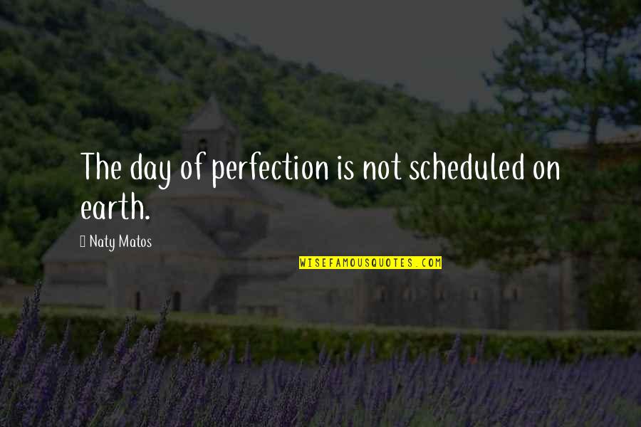 The Day Inspirational Quotes By Naty Matos: The day of perfection is not scheduled on