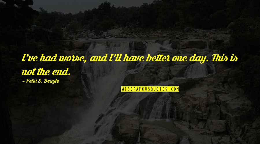 The Day Motivational Quotes By Peter S. Beagle: I've had worse, and I'll have better one