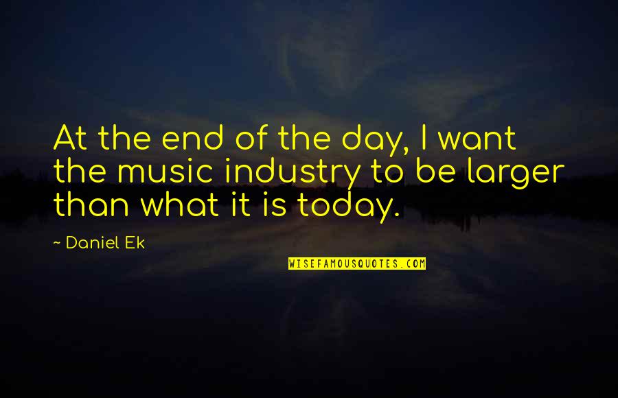 The Day Today Quotes By Daniel Ek: At the end of the day, I want