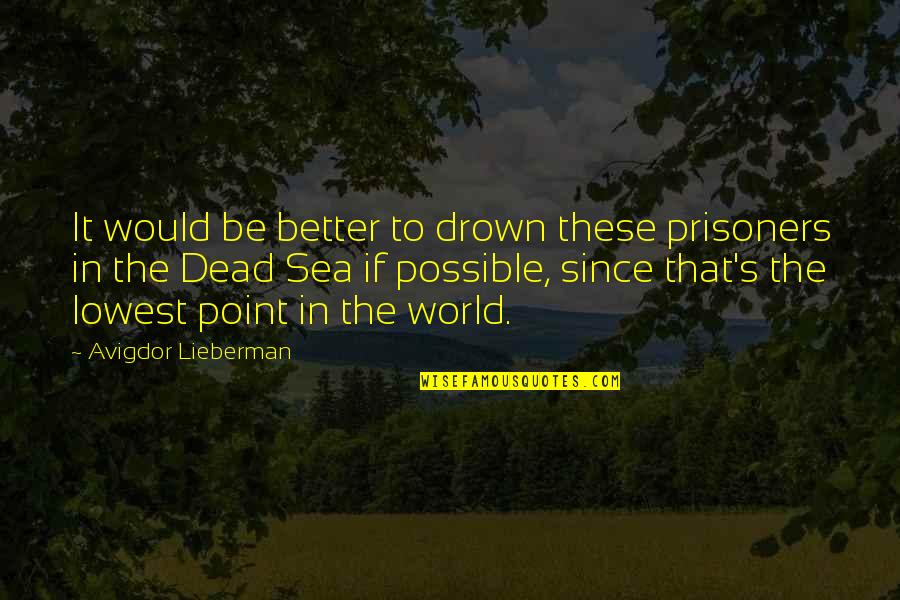 The Dead Sea Quotes By Avigdor Lieberman: It would be better to drown these prisoners