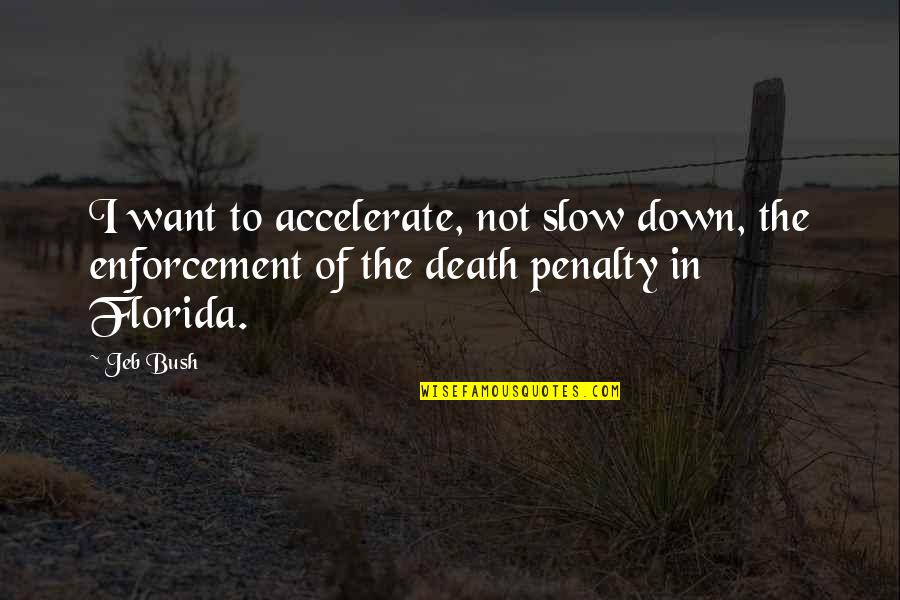The Death Penalty Quotes By Jeb Bush: I want to accelerate, not slow down, the