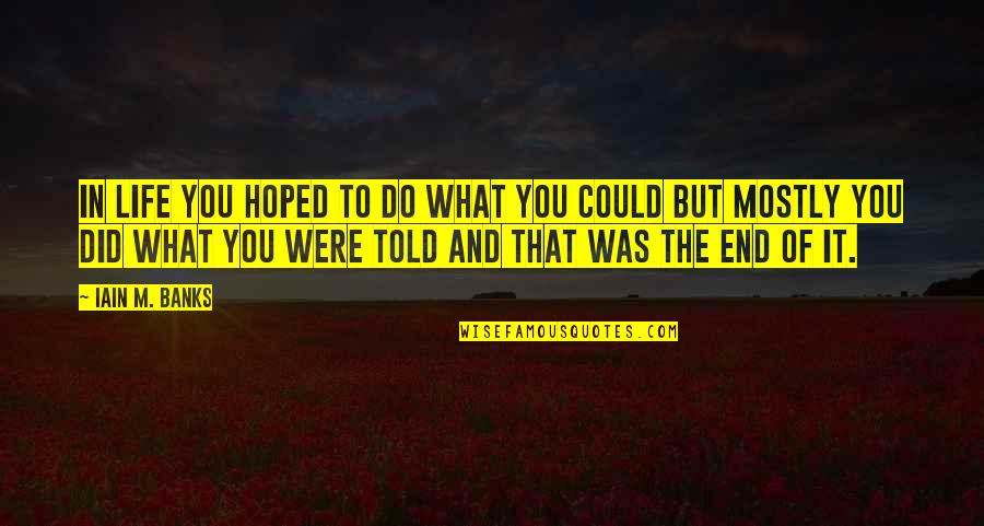 The Decisions Of Life Quotes By Iain M. Banks: In life you hoped to do what you The Decisions Of Life Quotes By Iain M. Banks: In life you hoped to do what you