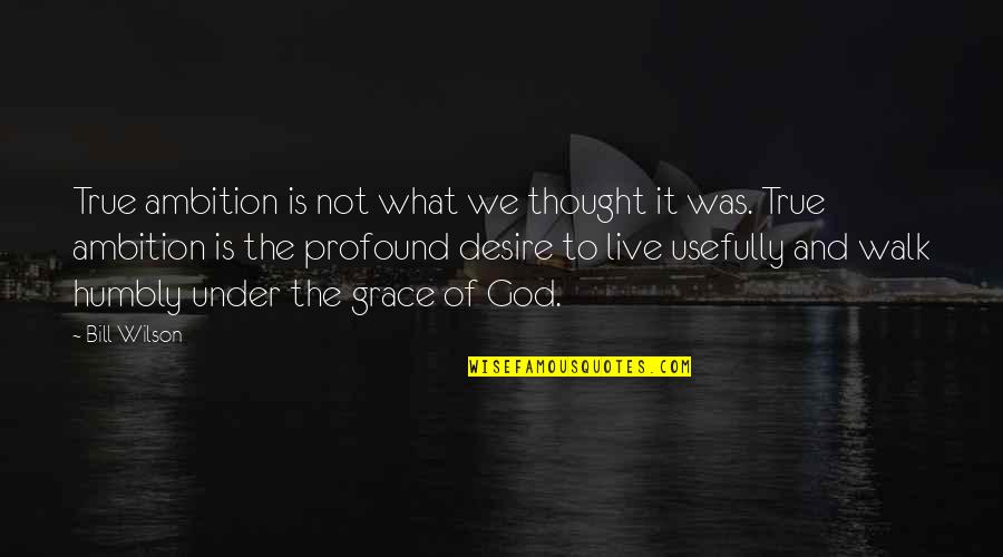The Desire To Live Quotes By Bill Wilson: True ambition is not what we thought it